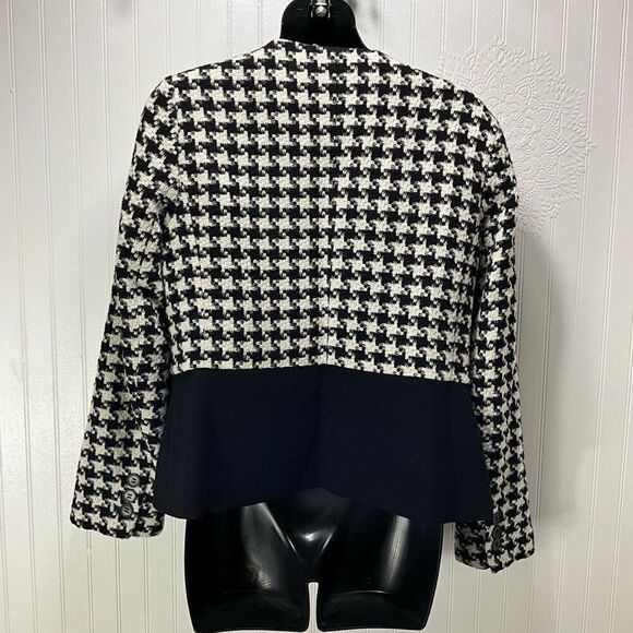 TALBOTS Houndstooth Wool Blend Blazer Jacket - Picture 3 of 5